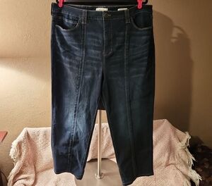 Skinnygirl Dark Blue Wash December Slim Straight Jeans Woman's 20W NWOT